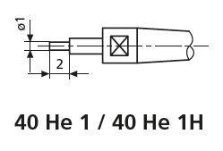 Měřicí doteky, zúžené (ø1 mm) , z tvrdokovu 40 He 1H