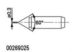 Pár kuželovitých doteků ø 0.3 mm/60°