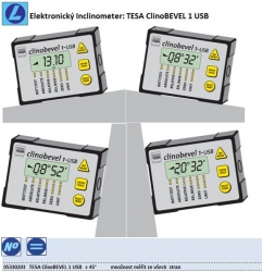 Elektronický Inclinometer: TESA ClinoBEVEL 1 USB