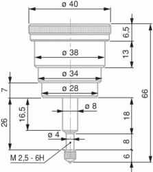 s kolmím číselníkem Ø 40 mm, rozlišení 0,01 mm