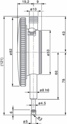 číselník Ø 82 mm, rozlišení 0,01 mm 