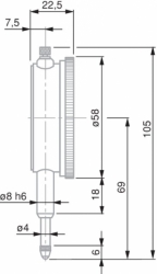 číselník Ø 58 mm, rozlišení 0,01 mm 