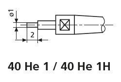 Měřicí doteky, zúžené (ø1 mm) 40 He 1