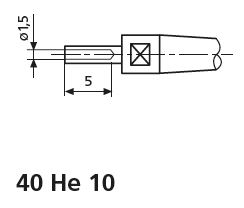 Měřicí doteky, se středicími otvory 40 He 10