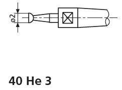 Měřicí doteky, talířkové (ø2 mm) 40 He 3