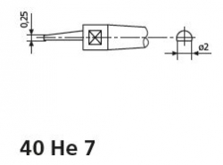 Měřicí doteky, polosférický dotek (ø2 × 0.25 mm) 40 He 7