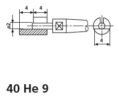 Měřicí doteky, osazené s nasazovací podložkou 40 He 9