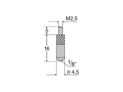 Měřicí dotek: Koule pr. 1/8“, délka 16 mm