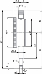 číselník Ø 57 a 58 mm, rozlišení 0,01 mm 