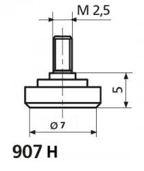 Talířkový měřicí dotek, Ocel, Průměr 7 mm 907 H