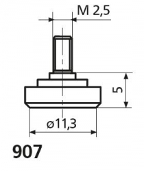 Talířkový měřicí dotek, Ocel, Průměr 11.3 mm