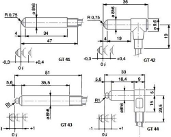 Indukčnostní snímače délky Tesa: GT 41 / 42 / 43 / 44