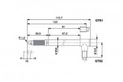 Indukčnostní snímač s USB konektorem Tesa: GT61 USB / GT62 USB rozměry