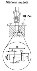 Měřicí dotek pro měření roztečí upevnění na čep 30 ESa