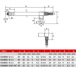 Indukčnostní snímače Mahr: Millimar P2004 MA / P2004 TA / P2004 UA / P2004 FA rozměry