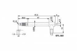Indukčnostní snímač s USB konektorem Tesa: GTL222 USB rozměry