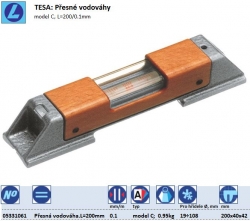 TESA: Přesné vodováhy, Typ C; L=200/0.1mm