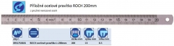 Příložné ocelové pravítko ROCH, Délka 200mm