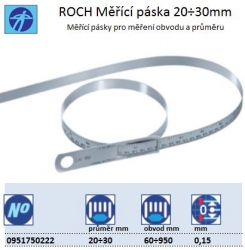 Pásky pro měření obvodu a průměru, rozsah 20÷30mm