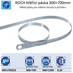 Pásky pro měření obvodu a průměru, rozsah 300÷700mm