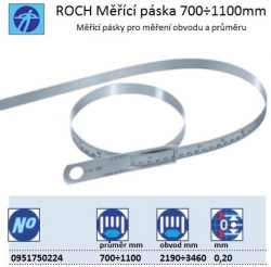 Pásky pro měření obvodu a průměru, rozsah 700÷1100mm