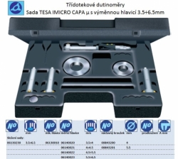 Sada TESA IMICRO CAPA μ s výměnnou hlavicí, Rozsah 3.5÷6.5mm