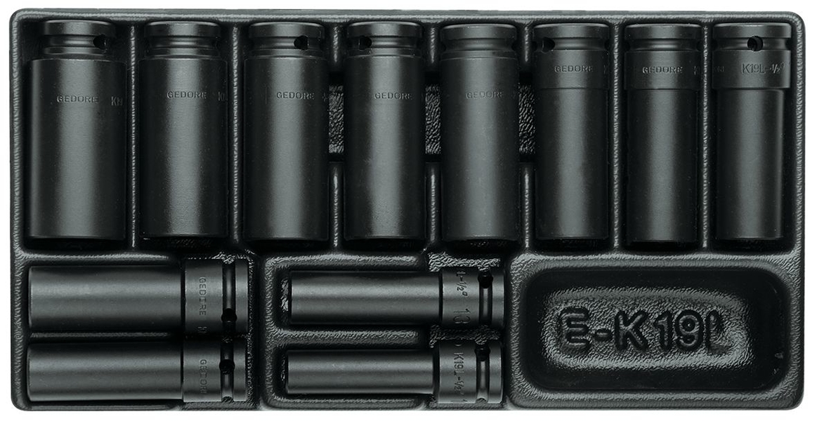 1500 ES-K 19 L Sada nástrčných klíčů 1/2" v 1/3 modulu ES