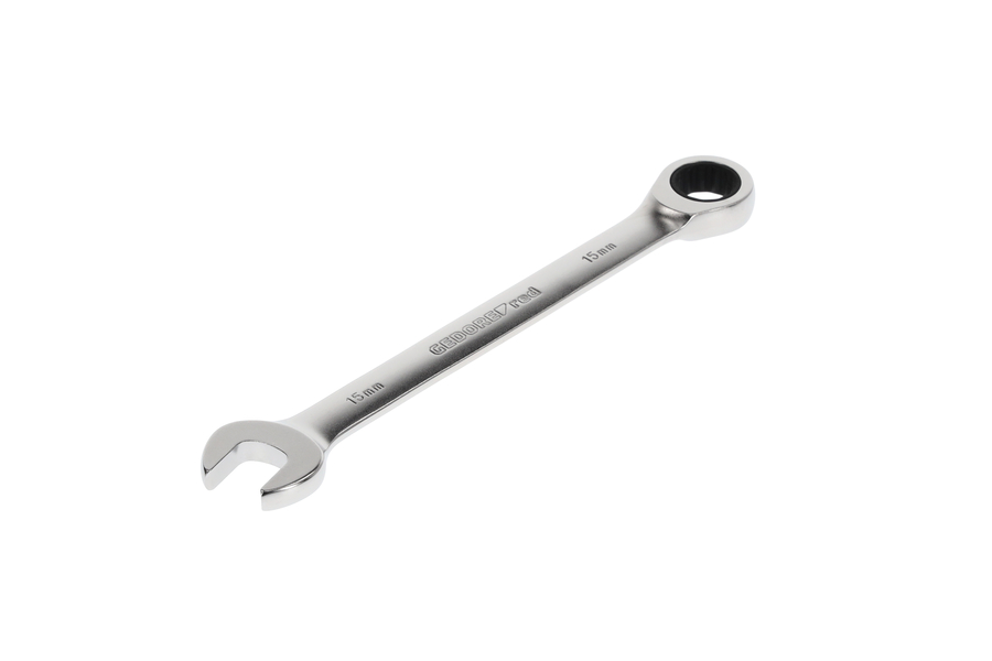 R0710 Ringratschenmaulschlüssel,  R07100150 Kombinovaný ráčnový klíč SW15mm L.200mm
