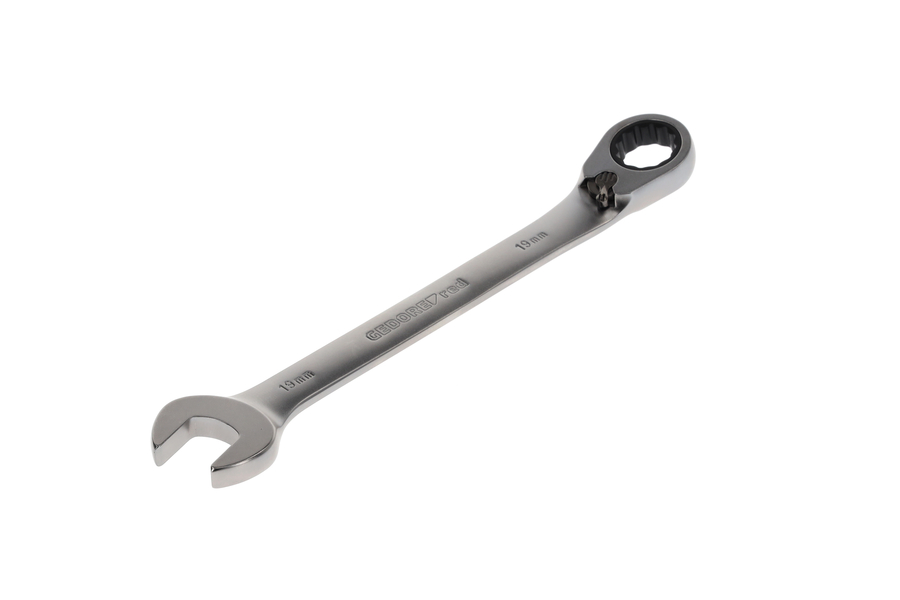 Ráčnový klíč R0720, oboustranný,  R07200190 Očkový ráčnový otevřený klíč R/L. SW19mm 247mm