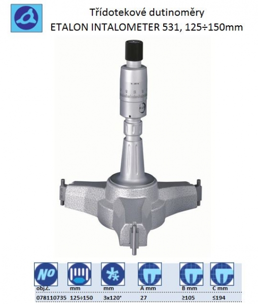 ETALON INTALOMETER 531, rozsah 125÷150mm