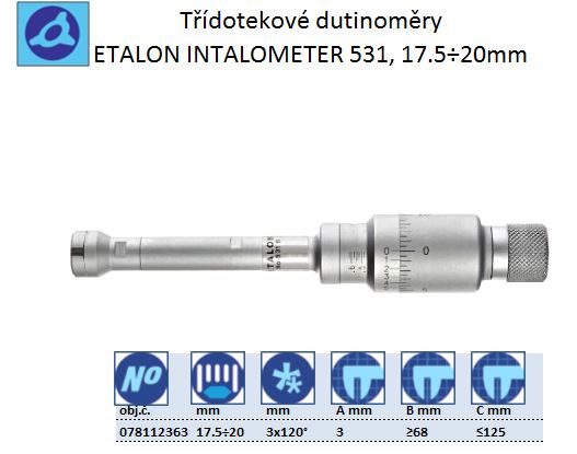 ETALON INTALOMETER 531, rozsah 17.5÷20mm