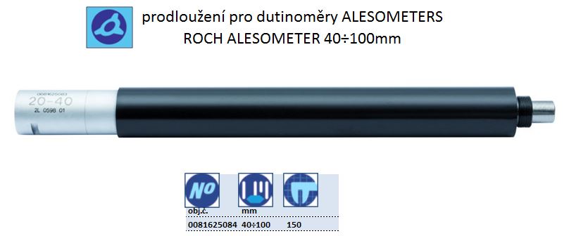 prodloužení pro dutinoměry ALESOMETERS, Rozsah 40÷100mm