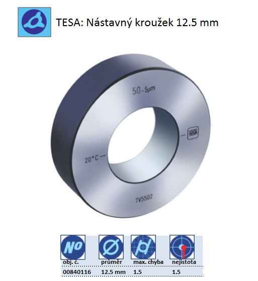 TESA: Nástavné kroužeky, průměr 12.5 mm