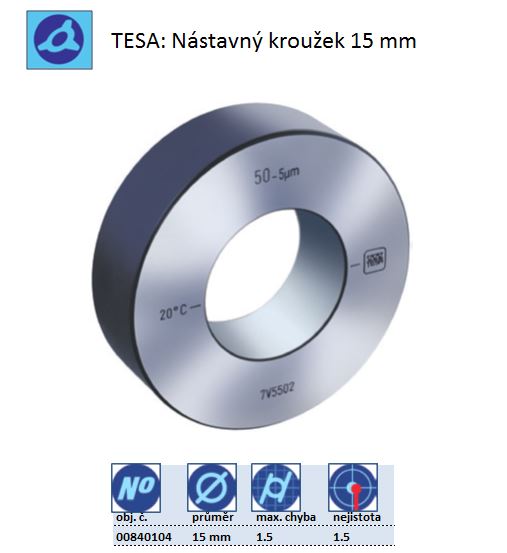 TESA: Nástavné kroužeky, průměr 15 mm