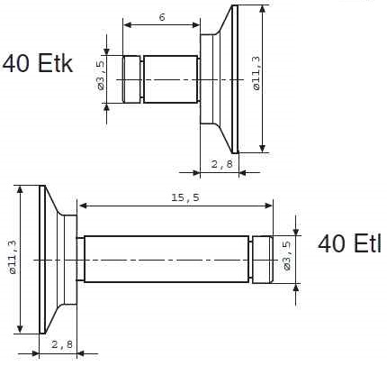 Rozměry 40 Etk 40 Etl