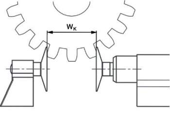 Rozměr přes zuby Wk