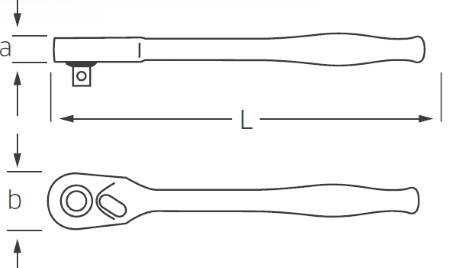 Rozměry Ráčna Stahlwille 415SG-QR N-435SG-QR N