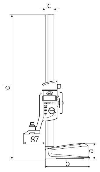 Rozměry Výškoměr a orýsovací přístroj Digimar 814 SR
