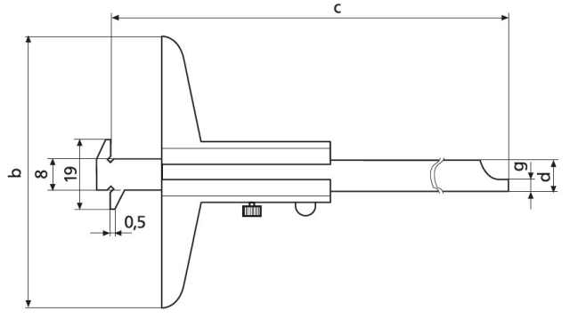 Rozměry-Mechanický dvouhákový hloubkoměr s noniem MarCal 30 ND