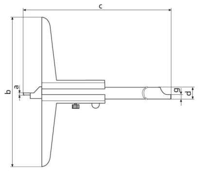 Rozměry-Mechanický hloubkoměr s noniem MarCal 30 N
