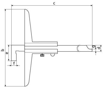 Rozměry-Mechanický hloubkoměr s noniem a hákem MarCal 30 NH